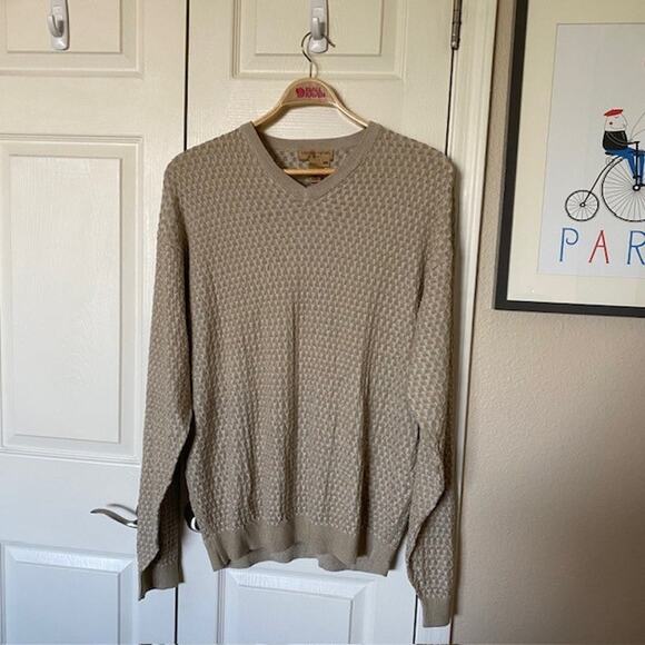 Tricots St Raphael Collection Gold V-Neck Sweater Golf Resort Silk Men's 2XL NWT - Picture 7 of 7